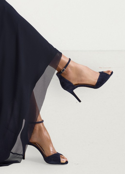 Phase Eight Sandalette van suède - detail 4 donkerblauw