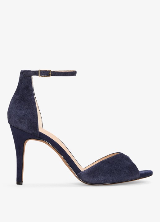 Phase Eight Sandalette van suède - voorkant 5 donkerblauw