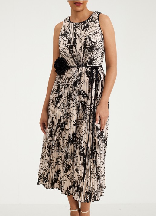 Phase Eight Sandra midi jurk met print en plissé