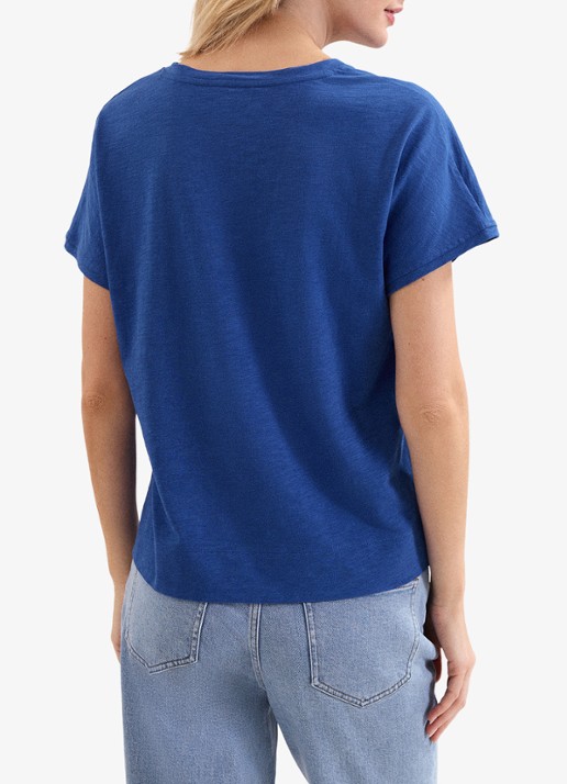 Phase Eight Saphiya t-shirt van katoen - achterkant 5 kobaltblauw