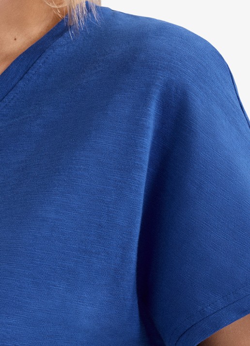 Phase Eight Saphiya t-shirt van katoen - detail 3 kobaltblauw