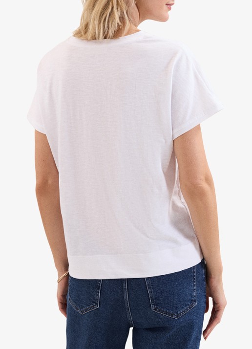 Phase Eight Saphiya t-shirt van katoen - achterkant 6 wit