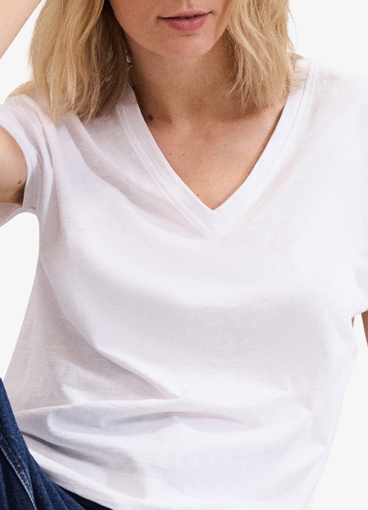 Phase Eight Saphiya t-shirt van katoen - detail 4 wit