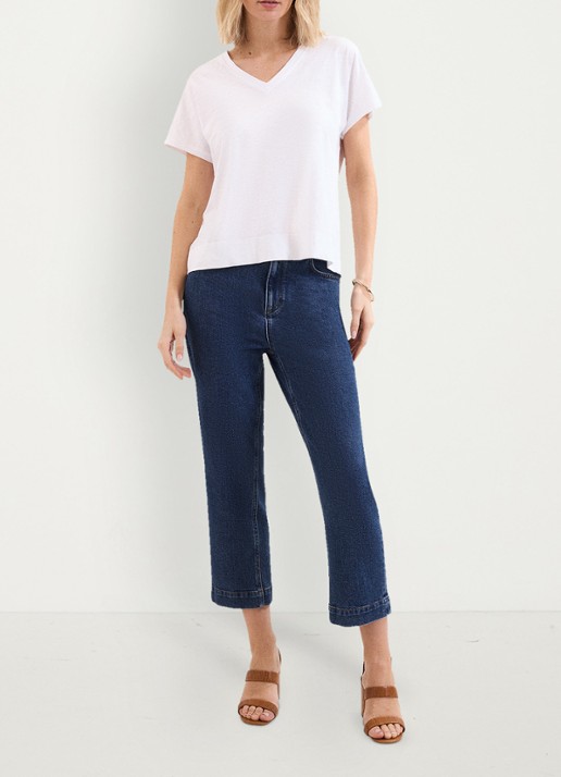 Phase Eight Saphiya t-shirt van katoen - voorkant 8 wit