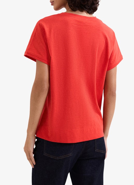 Phase Eight Saphiya t-shirt van katoen - achterkant 8 koraal