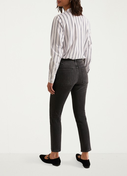Phase Eight Sara mid waist slim fit jeans met gekleurde wassing - achterkant 5 zwart