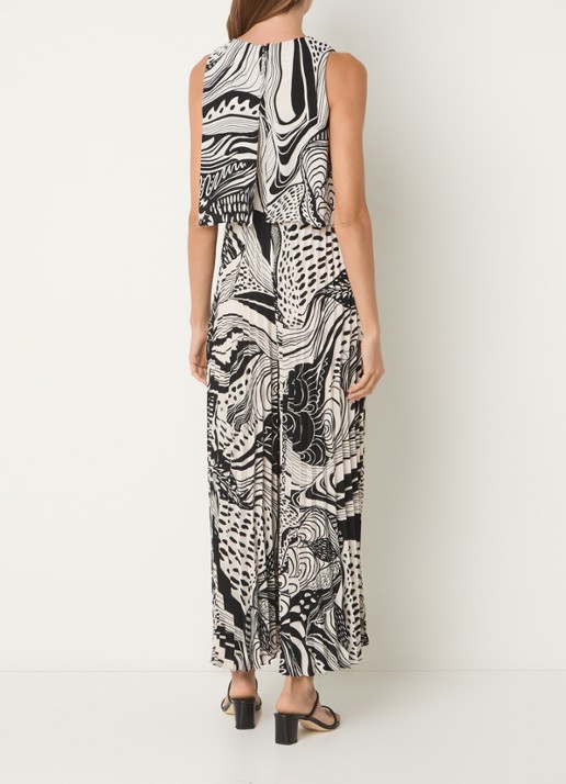 Phase Eight Saskia wide fit jumpsuit met print - achterkant zwart