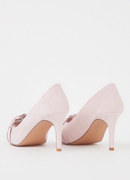 Phase Eight Satin Twist pump van suède - achterkant 2 lichtroze