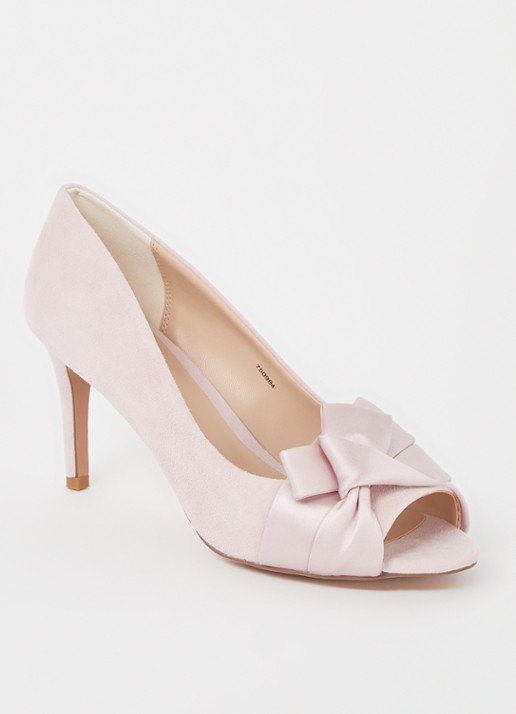 Phase Eight Satin Twist pump van suède