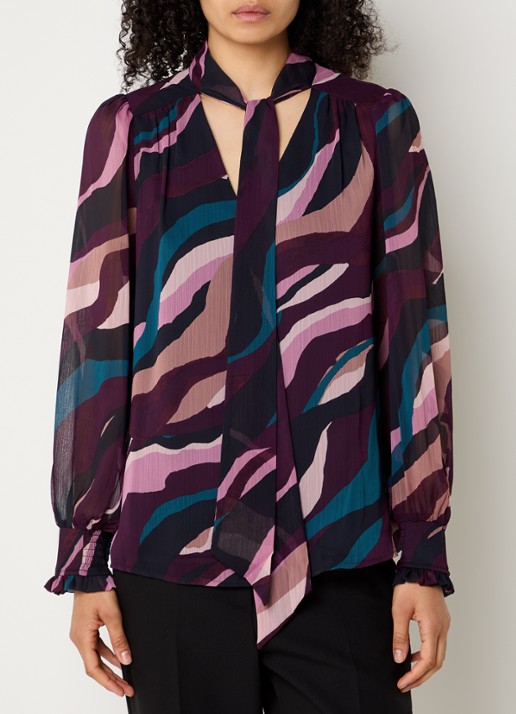 Phase Eight Selby tuniek met sjaalkraag en print