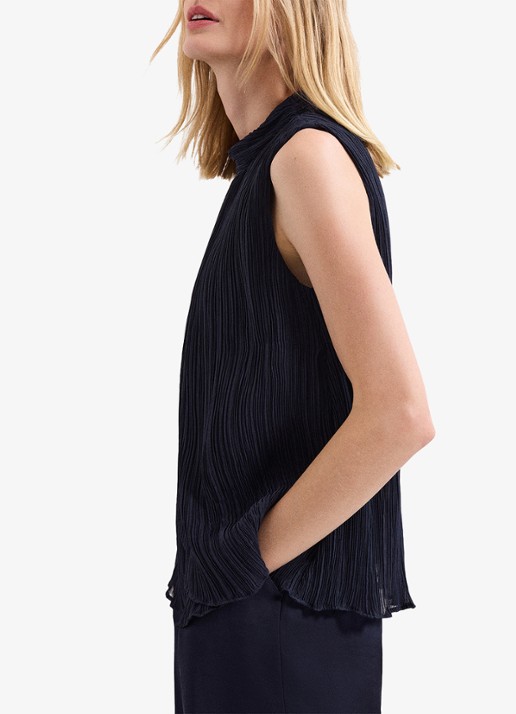 Phase Eight Senga top met plissé - detail 6 donkerblauw