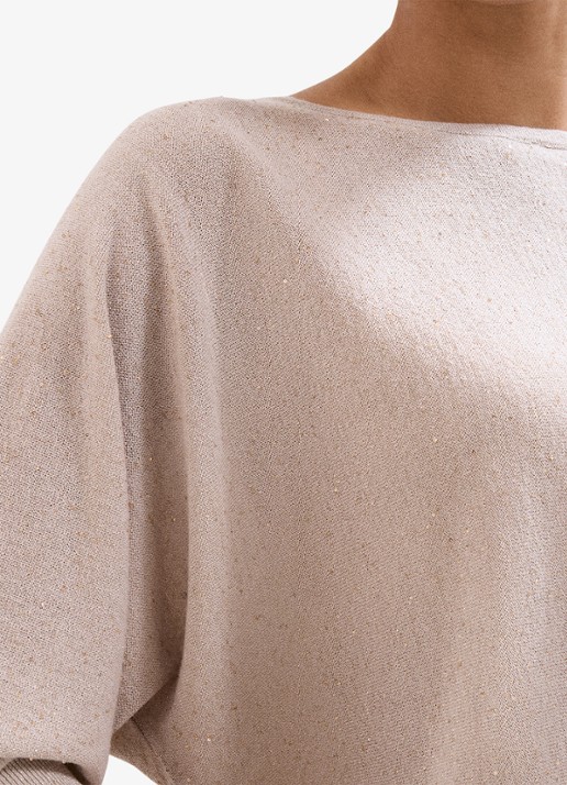 Phase Eight Sequin fijngebreide trui met lurex - detail 6 creme