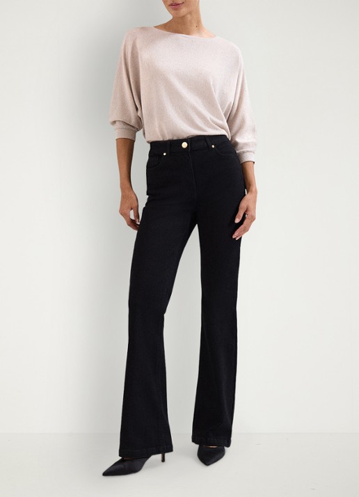 Phase Eight Sequin fijngebreide trui met lurex - voorkant 3 creme
