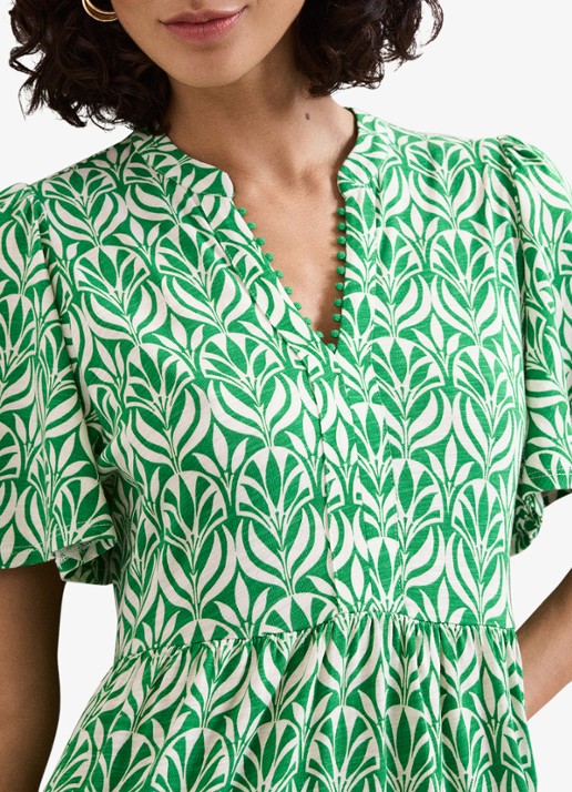 Phase Eight Shakira midi jurk met grafische print - detail 3 groen