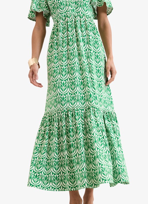 Phase Eight Shakira midi jurk met grafische print - detail 4 groen