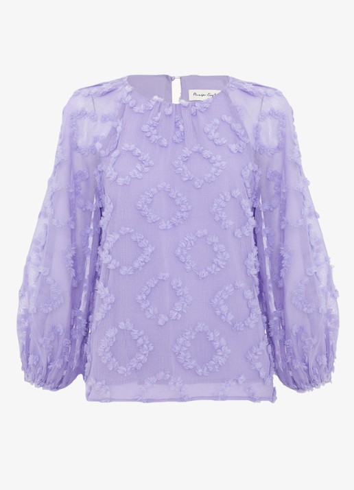 Phase Eight Shayla tuniek met structuur - voorkant 2 paars