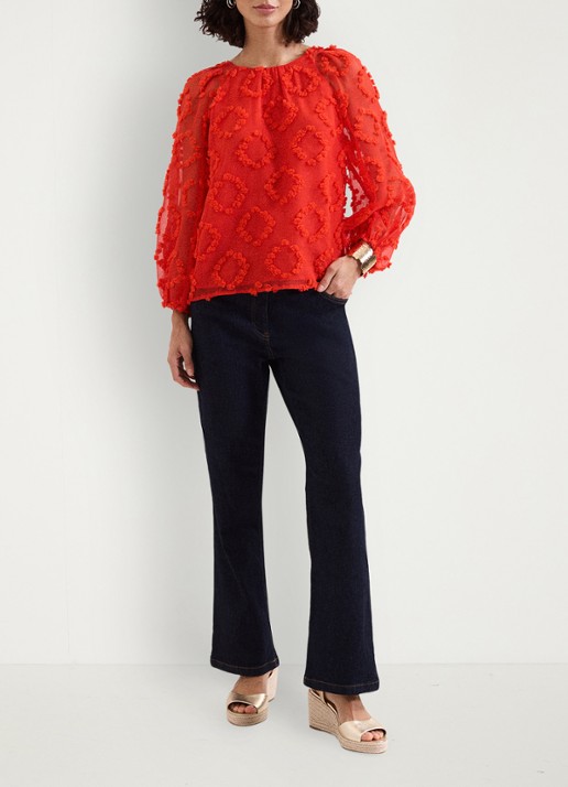 Phase Eight Shayla tuniek met structuur - voorkant 2 rood