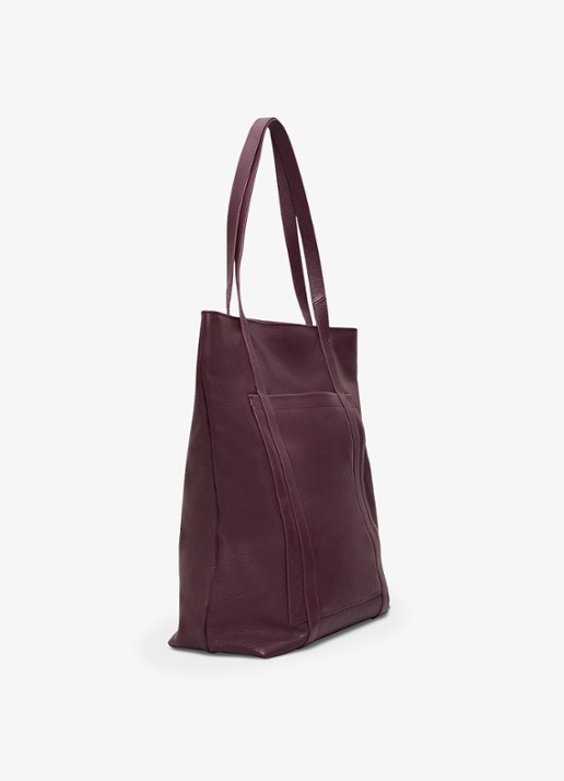 Phase Eight Shopper van leer - detail 3 donkerrood