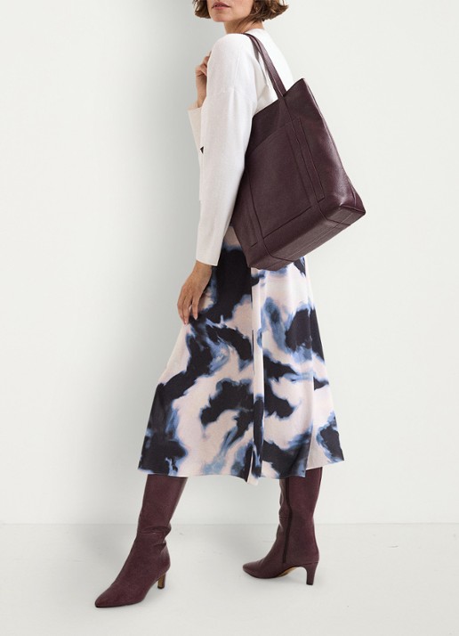 Phase Eight Shopper van leer - detail 7 donkerrood
