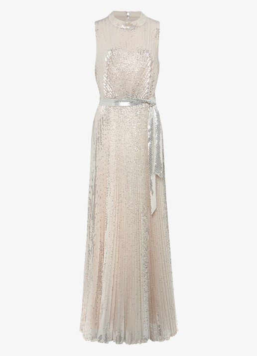 Phase Eight Simara Sequin Maxi soft gold