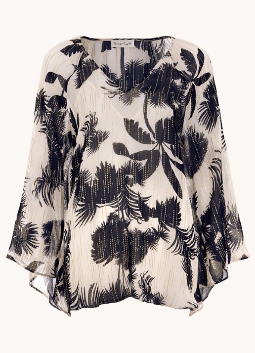 Phase Eight Simi tuniek met print en strass - voorkant 2 zwart