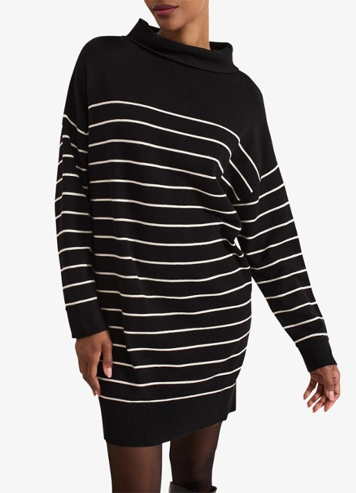 Phase Eight Skylar mini fijngebreide trui-jurk met streepprint