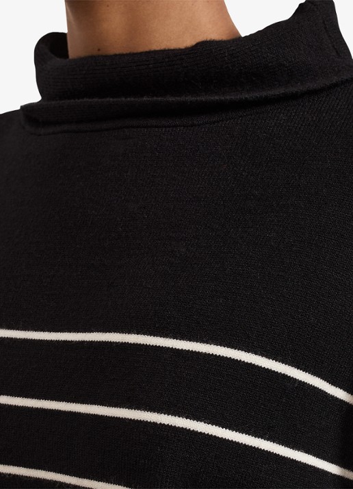 Phase Eight Skylar mini fijngebreide trui-jurk met streepprint - detail 3 zwart