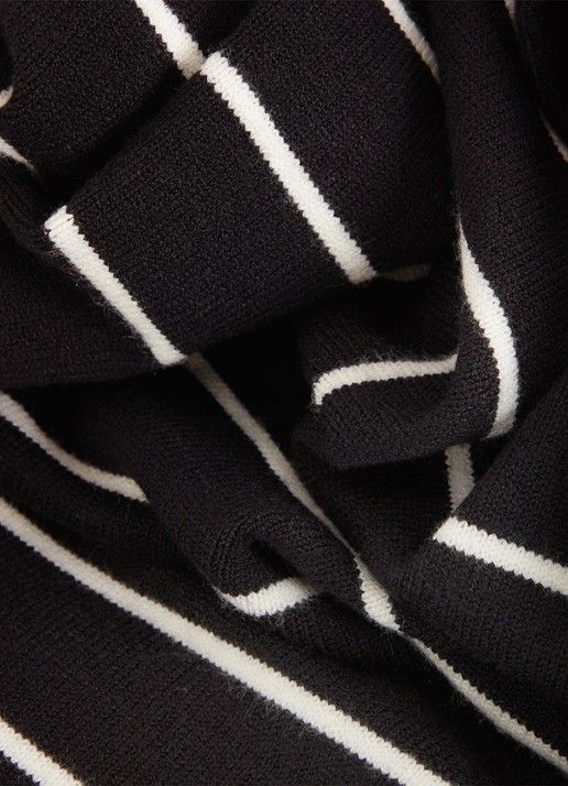 Phase Eight Skylar mini fijngebreide trui-jurk met streepprint - detail 4 zwart