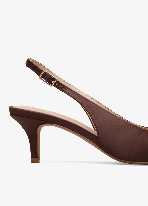 Phase Eight Slingback van satijn - detail 4 bruin