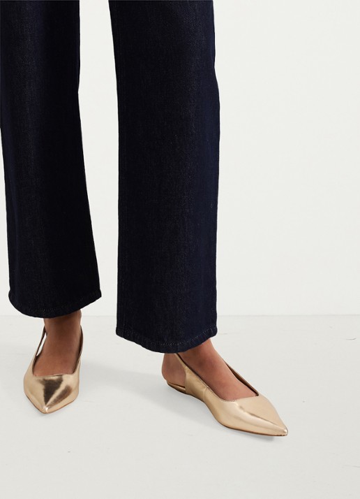 Phase Eight Slingback van schapenleer - voorkant 3 goud