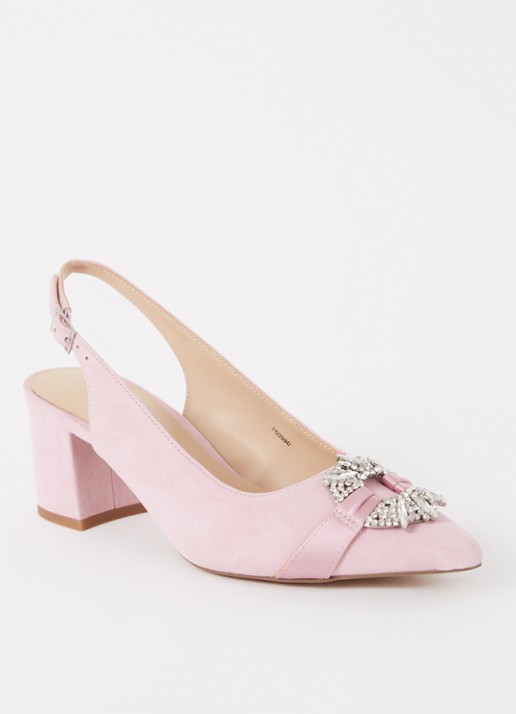 Phase Eight Slingback van suède met strass