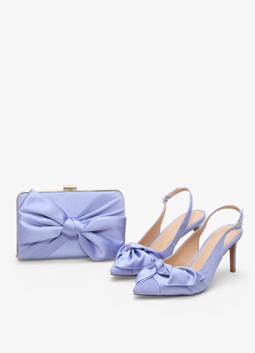 Phase Eight Slingback van suède - detail 5 staalblauw