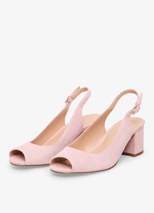 Phase Eight Slingback van suède - detail 3 roze