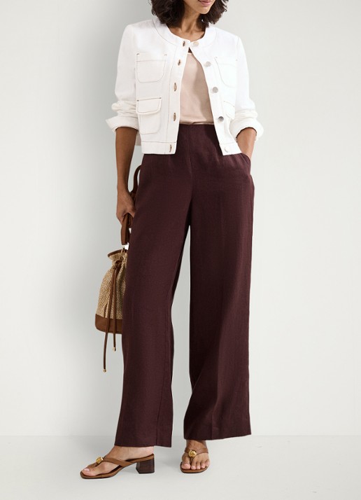 Phase Eight Slipper van leer met applicatie - detail 3 bruin