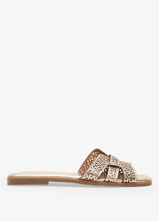 Phase Eight Slipper van leer met metallic finish