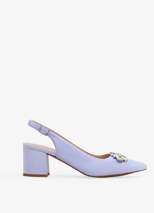 Phase Eight Sparkle pump van suède met applicatie