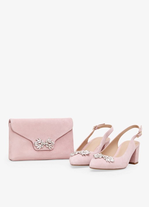 Phase Eight Sparkle slingback van geitensuède - detail 5 oudroze
