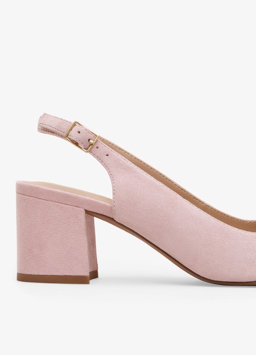 Phase Eight Sparkle slingback van geitensuède - voorkant 2 oudroze