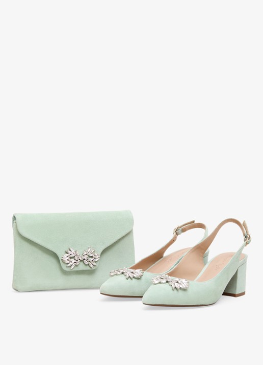 Phase Eight Sparkle slingback van geitensuède - detail 6 lindegroen