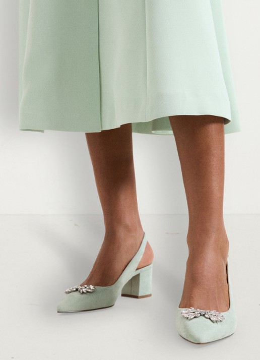 Phase Eight Sparkle slingback van geitensuède - detail 8 lindegroen