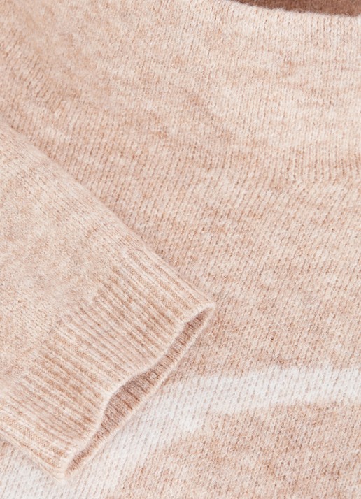 Phase Eight Stephanie grofgebreide trui in wolblend met col - detail 5 beige