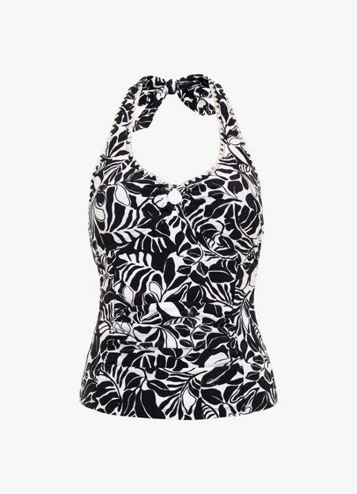 Phase Eight Stitch tankini met print - voorkant zwart