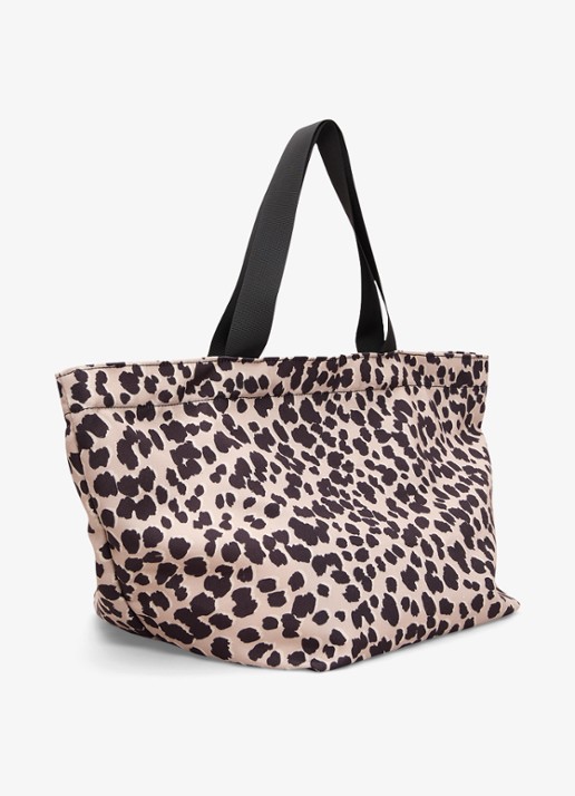 Phase Eight Strandtas met panterprint  - detail 3 bruin