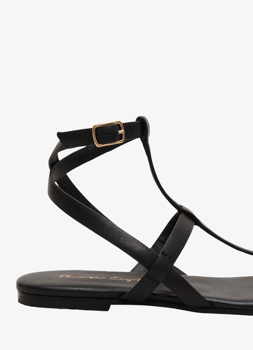 Phase Eight Strappy Flat Sandals - detail 5 zwart