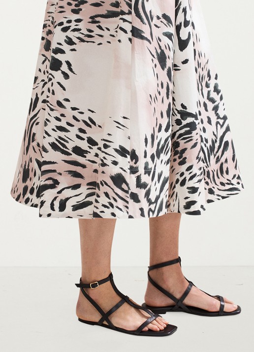 Phase Eight Strappy Flat Sandals - voorkant 2 zwart