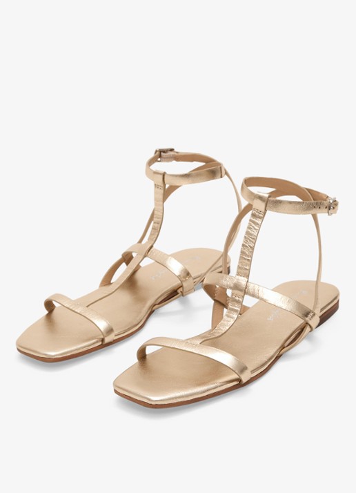 Phase Eight Strappy Flat Sandals - detail 4 goud
