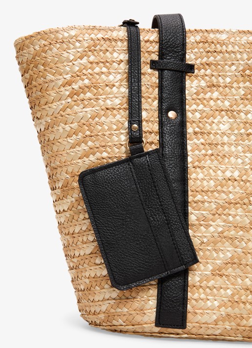 Phase Eight Straw strandtas met gevlochten detail - detail 3 beige