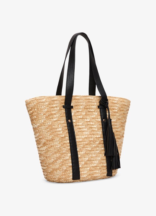 Phase Eight Straw strandtas met gevlochten detail - detail 5 beige