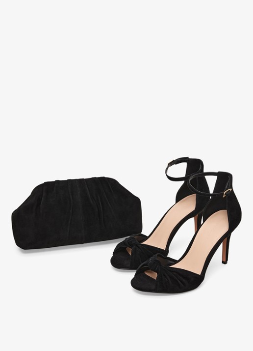 Phase Eight  Suede Clutch Bag - detail 4 zwart