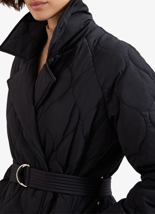 Phase Eight Sukie puffer jas met strikceintuur - detail 4 zwart